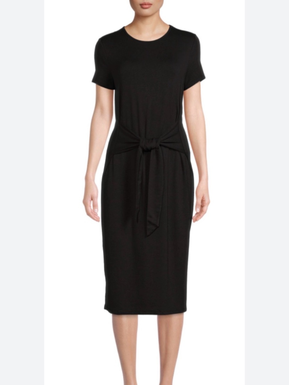 Smash + Tess Black Tie-Front Midi Dress